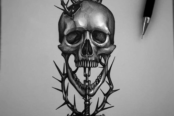 Тату эскизы скелет