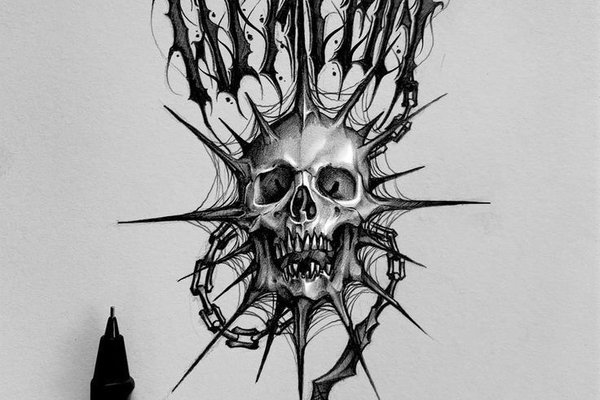 Тату эскизы скелет