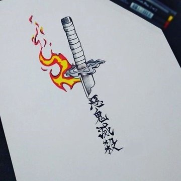 Тату эскизы катана