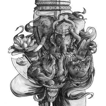Тату эскизы ганеши