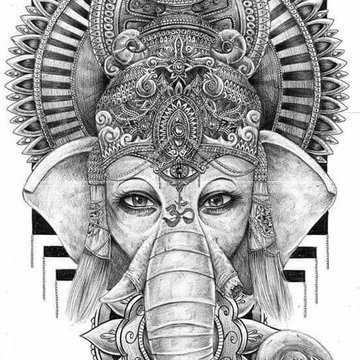 Тату эскизы ганеши