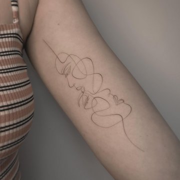 one-line татуировки