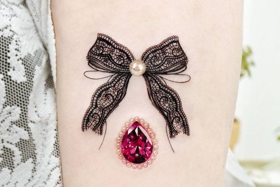 Тату эскизы бантик