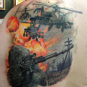 Тату ескіз вертоліт