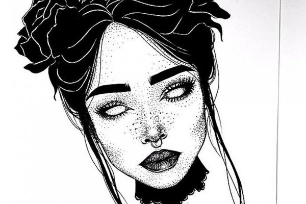 Черно-белые тату-эскизы