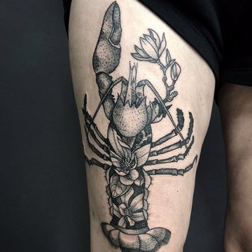 Тату-эскиз лобстер