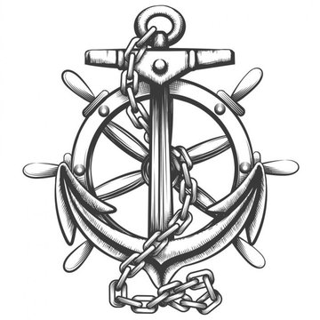 Тату ескіз «Штурвал»