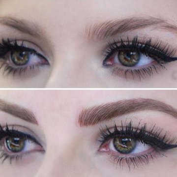 Волосковый татуаж бровей