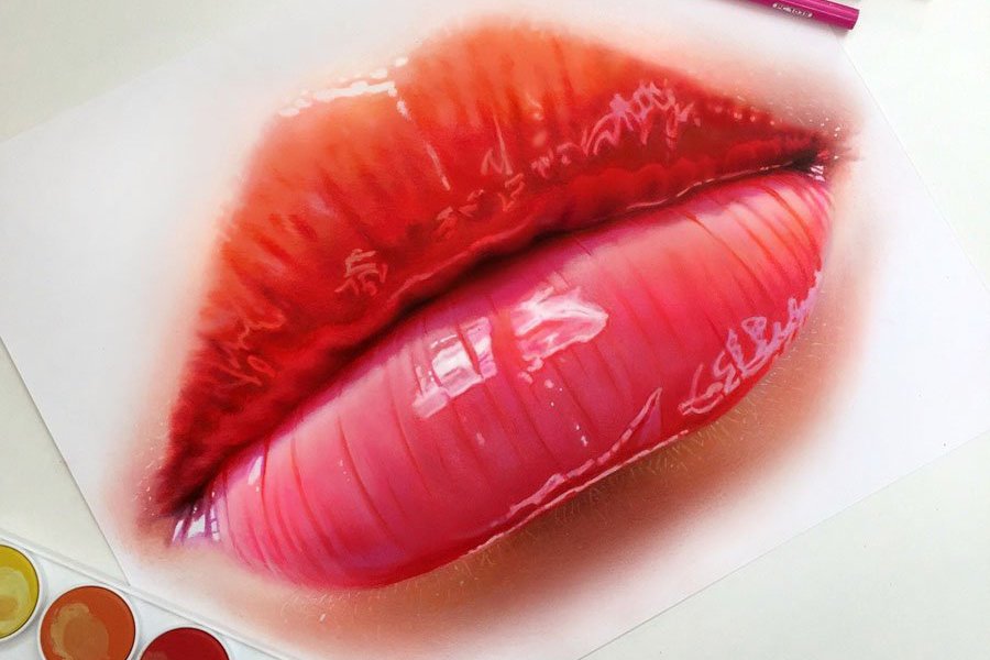 Тату эскиз губы