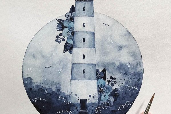 Тату-эскиз маяк