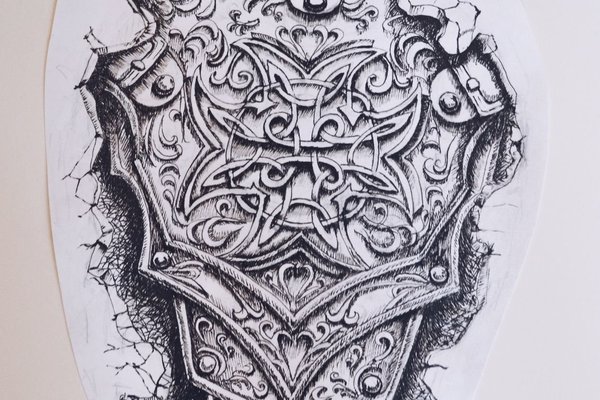 Тату ескізи обладунки