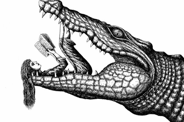 Тату-ескіз крокодил