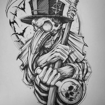 Тату эскизы чумного доктора