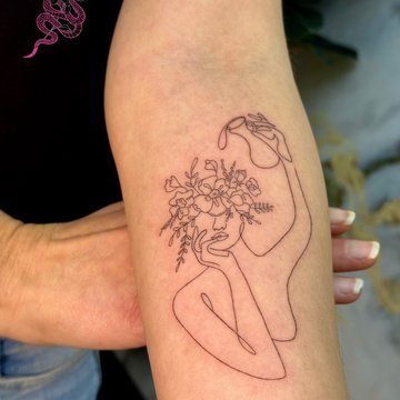 one-line татуировки