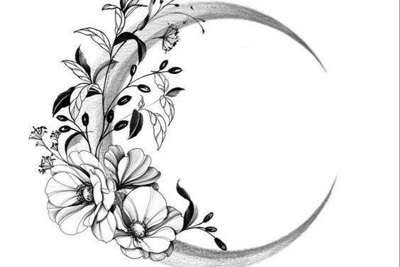 Тату эскизы месяц