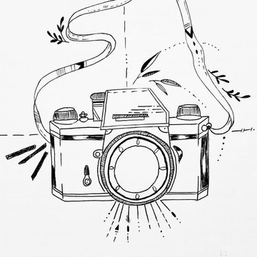 Тату-эскизы "фотоаппарат"