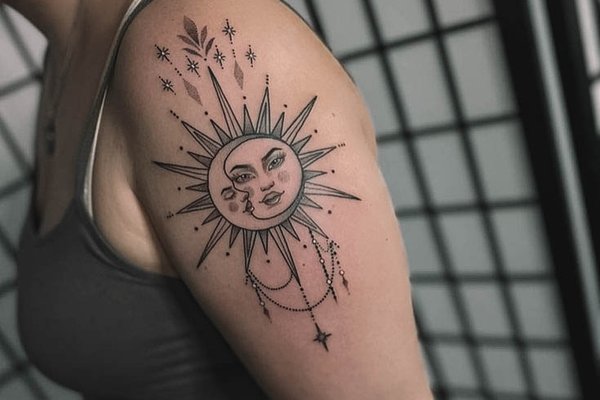 тату сонце і місяць значення ескіз