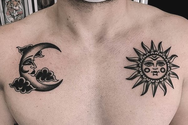 тату сонце і місяць значення ескіз