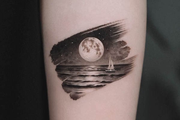 тату луна значение эскиз