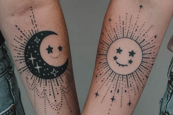 тату сонце і місяць значення ескіз