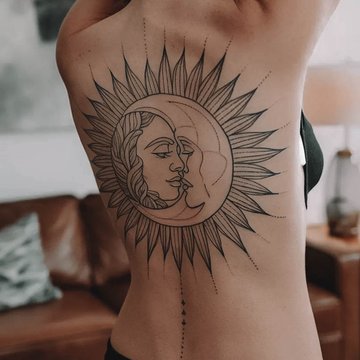 тату солнце и луна значение эскиз