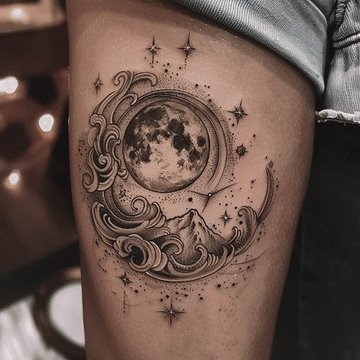 тату луна значение эскиз