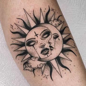 тату сонце і місяць значення ескіз