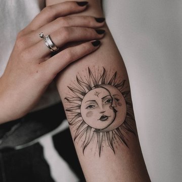 тату сонце і місяць значення ескіз