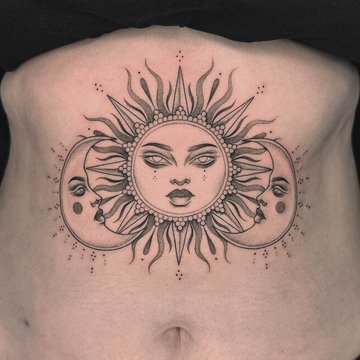 тату сонце і місяць значення ескіз