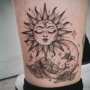 тату сонце і місяць значення ескіз