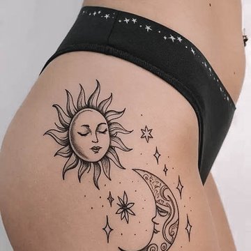 тату сонце і місяць значення ескіз