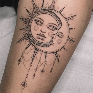 тату сонце і місяць значення ескіз