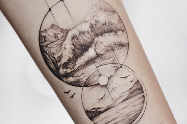 Тату-ескіз хвиля