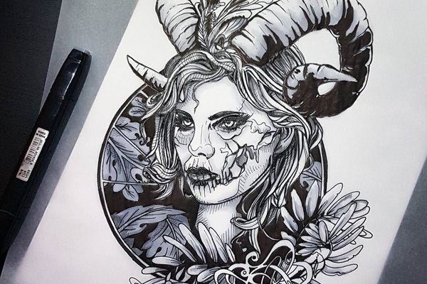 Тату ескізи демона