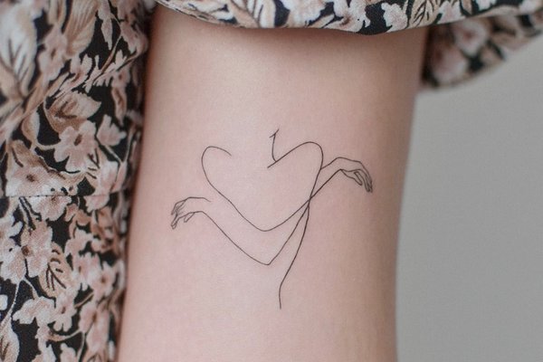one-line тату