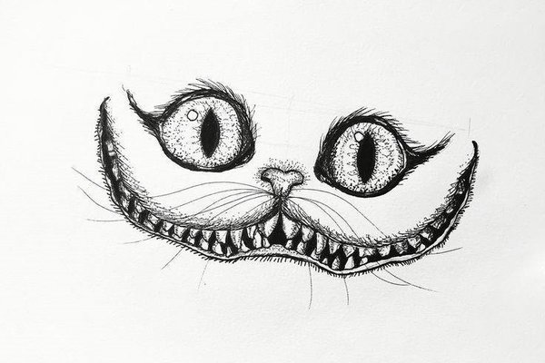 Тату эскизы чеширский кот