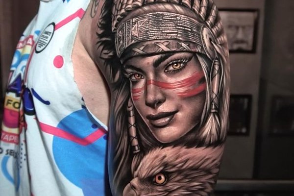 Тату эскизы индейца