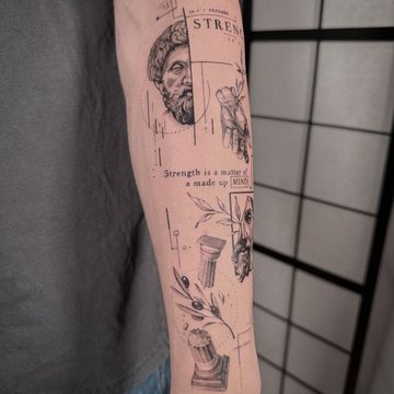 тату в стиле файн лайн