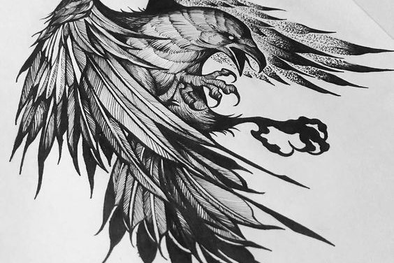 Тату-ескізи ворона