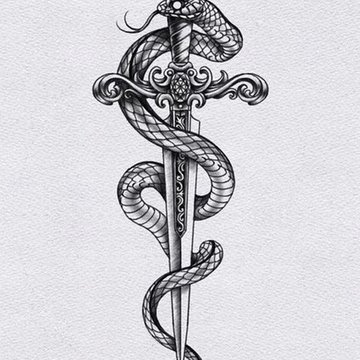 Тату эскизы кинжала