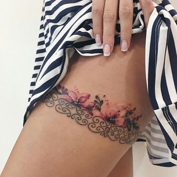 Тату эскизы подвязок