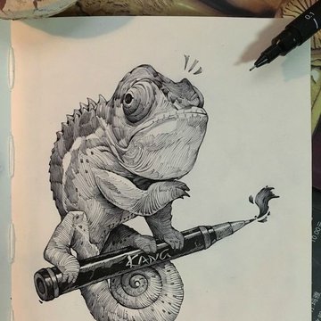 Тату-эскизы "хамелеон"