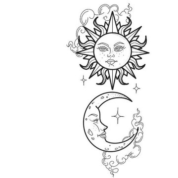 Тату эскизы месяц