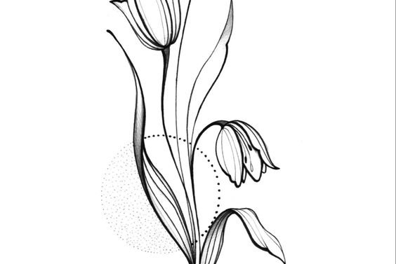 Тату эскизы тюльпан