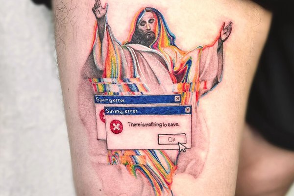 glitch-art тату