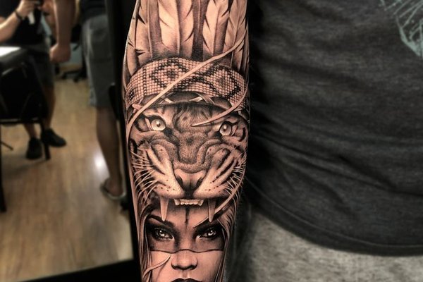 Тату эскизы индейца