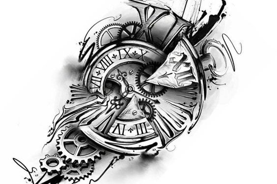 Тату эскизы часов