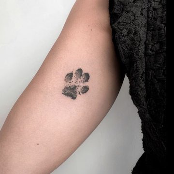 тату в виде отпечатка лапы