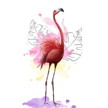 Тату - эскизы фламинго