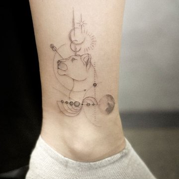 тату в стиле файн лайн